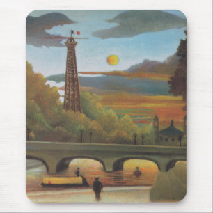 Seine und Eiffelturm bei Sunset by Henri Rousseau Mousepad
