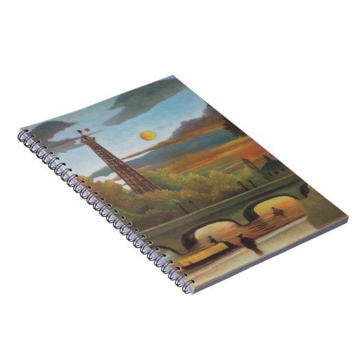 Seine und Eiffelturm bei Sunset by Henri Rousseau Notizblock (Rechte Seite)