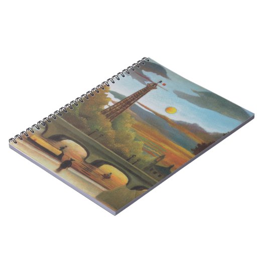 Seine und Eiffelturm bei Sunset by Henri Rousseau Notizblock (Linke Seite)