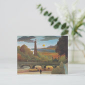Seine und Eiffelturm bei Sunset by Henri Rousseau Postkarte (Stehend Vorderseite)