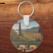 Seine und Eiffelturm bei Sunset by Henri Rousseau Schlüsselanhänger (Vorderseite)