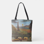 Seine und Eiffelturm bei Sunset by Henri Rousseau Tasche (Rückseite)