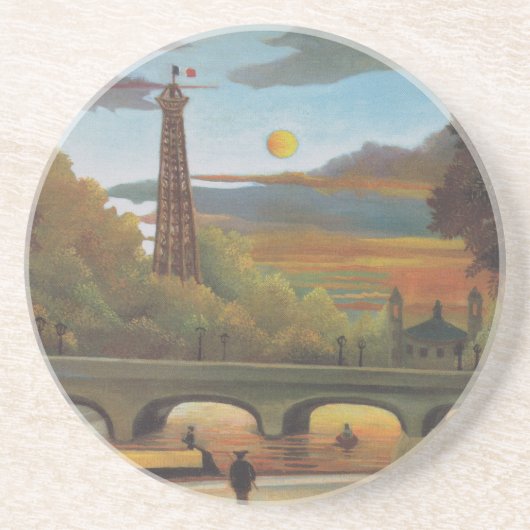 Seine und Eiffelturm bei Sunset by Henri Rousseau Untersetzer (Vorne)