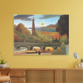 Seine und Eiffelturm im Sonnenuntergang Leinwanddruck (Insitu (Wohnzimmer))
