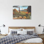 Seine und Eiffelturm im Sonnenuntergang Leinwanddruck (Insitu (Schlafzimmer))