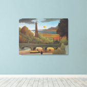 Seine und Eiffelturm im Sonnenuntergang Leinwanddruck (Insitu (Holzboden))