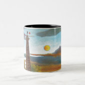 Seine und Eiffelturm im Sunset Zweifarbige Tasse (Mittel)