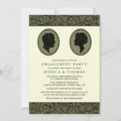 Seine und ihre Art Deco Silhouette Engagement Part Einladung (Vorderseite)