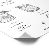 Seine und ihre Bar Signature Drinks Hochzeitszeich Poster (Ecke)