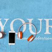 Seine und ihre blauen "YOURS" personalisiert Strandtuch