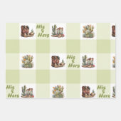 Seine und ihre Cowboy Boots Wrapping Paper Geschenkpapier Set (Vorderseite)