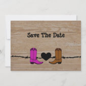 Seine und ihre Cowboy Stiefel Save the Date (Vorderseite)
