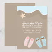 Seine und ihre Drehte Flop Sandals Wedding Save The Date (Vorne/Hinten)