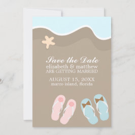 Seine und ihre Drehte Flop Sandals Wedding Save The Date