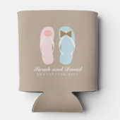 Seine und ihre Flip Flops Beach Hochzeit Dosenkühler (Rückseite)