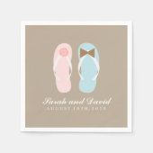 Seine und ihre Flip Flops Beach Hochzeit Serviette (Vorderseite)