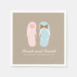 Seine und ihre Flip Flops Beach Hochzeit Serviette