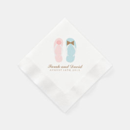 Seine und ihre Flip Flops Beach Hochzeit Serviette
