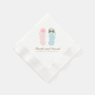 Seine und ihre Flip Flops Beach Hochzeit Serviette