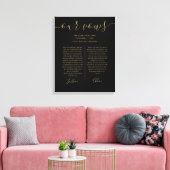 Seine und ihre Hochzeit vows Black Gold Script Lei Leinwanddruck (Insitu (Wohnzimmer))