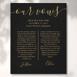 Seine und ihre Hochzeit vows Black Gold Script Lei Leinwanddruck<br><div class="desc">Dieses elegante Hochzeitsgeschenk kann mit Ihren besonderen Hochzeitstag-Gelübden personalisiert werden. Entwickelt von Thisisnotme©</div>