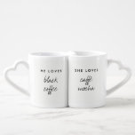 Seine und ihre | Lieblingsgetränke Liebestassen<br><div class="desc">Diese niedlichen und stilvollen Tasse geben an,  welche Liebe Sie trinken,  auf Ihrer eigenen Tasse Hälfte! Auf der einen Seite finden Sie Ihre Lieblingsgetränke,  auf der anderen können Sie sich mit Ihren Namen ganz individuell gestalten.</div>