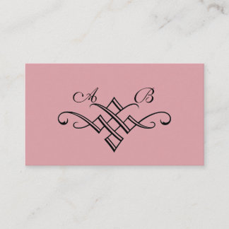 Seine und ihre Monogram Wedding Website Card in Ro Begleitkarte