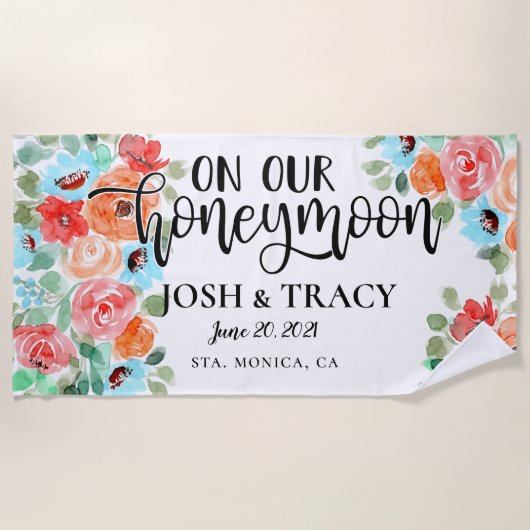 Seine und ihre neugeworbenen Geschenke | Personali Strandtuch (Vorderseite)