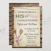 Seine und ihre Paare Rustikale Brautdusche Einladu Einladung (Vorne/Hinten)
