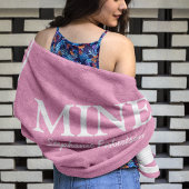 Seine und ihre Pink 'MINE' personalisiert Strandtuch
