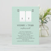 Seine und ihre Polterabend Einladung (blau) (Stehend Vorderseite)