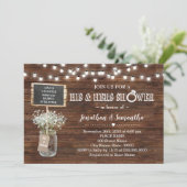 Seine und ihre Polterabend rustikale Scheune Einladung (Stehend Vorderseite)