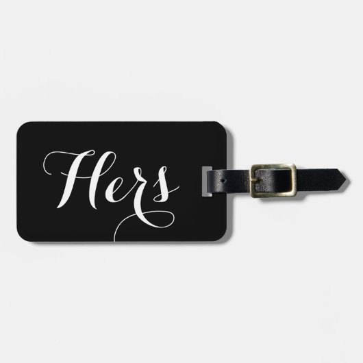 Seine und ihre Reisegepäck-Anhänger für Hochzeitsp Gepäckanhänger (Vorderseite horizontal)