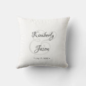 Seine und ihre Skriptnamen, Hochzeitdatum-Auswurfk Kissen (Rückseite)