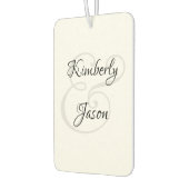 Seine und ihre Skriptnamen, schwarz & grau Autolufterfrischer (Links)