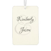 Seine und ihre Skriptnamen, schwarz & grau Autolufterfrischer (Rückseite)