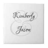 Seine und ihre Skriptnamen, schwarz & grau Fliese (Vorderseite)