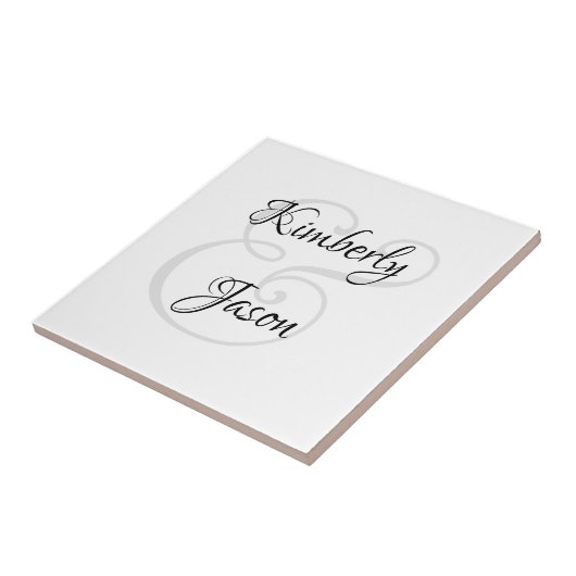 Seine und ihre Skriptnamen, schwarz & grau Fliese (Seite)