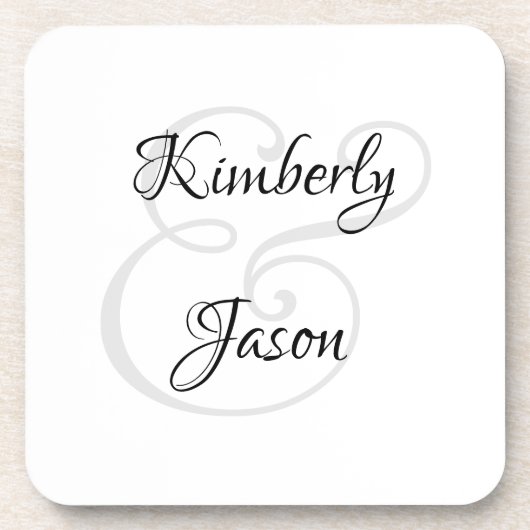 Seine und ihre Skriptnamen, schwarz & grau Getränkeuntersetzer (Vorderseite)