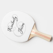 Seine und ihre Skriptnamen, schwarz & grau Tischtennis Schläger (Seitenansicht)