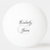 Seine und ihre Skriptnamen, schwarz & grau Tischtennisball (Vorderseite)