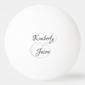 Seine und ihre Skriptnamen, schwarz & grau Tischtennisball (Rückseite)