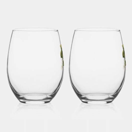 "Seine und ihre" Stemless Wine Gläser w Trauben (Rechts)