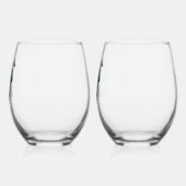 "Seine und ihre" Stemless Wine Gläser w Trauben (Links)