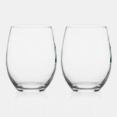 "Seine und ihre" Stemless Wine Gläser w Trauben (Rechts)