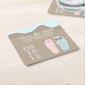 Seine und ihre Strände Hochzeit Rechteckiger Pappuntersetzer (angewinkelt)