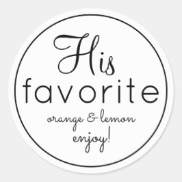 Seine und ihre weiße Lieblings-Gastgeschenk Hochze Runder Aufkleber