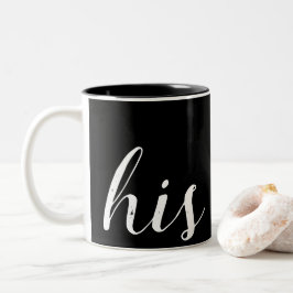 seine und ihre zweifarbige tasse