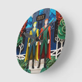 Seine und seine Hochzeit und sein Jubiläum große U Runde Wanduhr (Winkel)