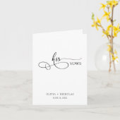 Seine Vows Card Minimalistisch Black Script Voices Karte (Gelbe Blume)